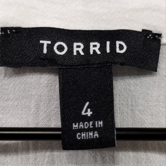 Torrid White Cotton Gauze Embroidered Jacket Womens 4X Floral Casual Comfy Retro - Picture 10 of 12